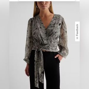 Express Floral Waist Top - Medium